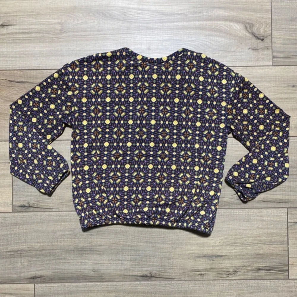 LuLaRoe Girls Monroe Jacket Zip Up Pockets Elastic Waist Size 12‎ Purple Yellow